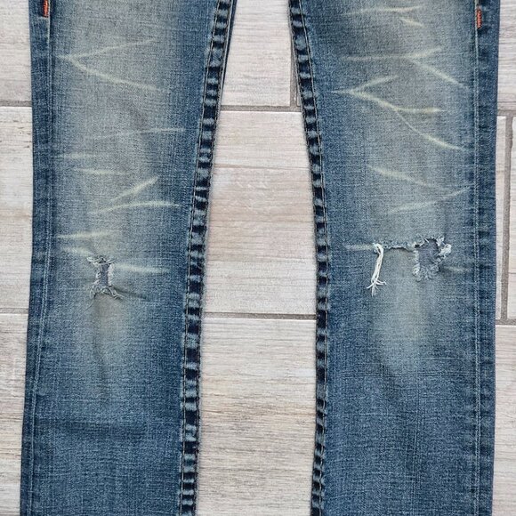 True Religion Billy Boot Cut Low Rise Jeans Women's Dusty Faded Flap Pockets 25 - Picture 4 of 11